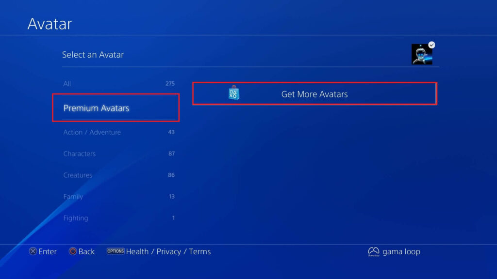 تغییر آواتار در پلی استیشن PS4