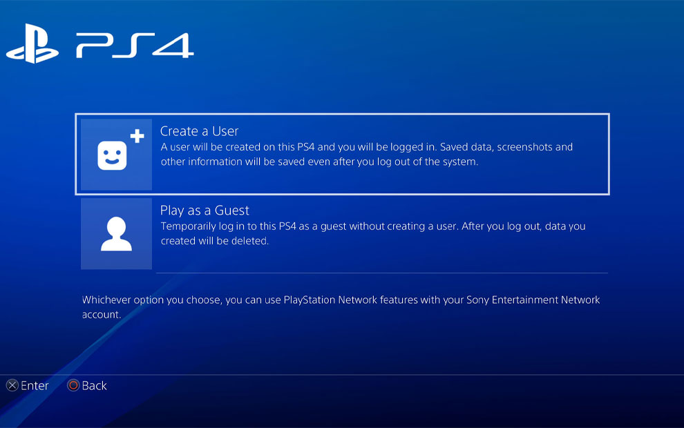 وارد کردن اکانت ps4